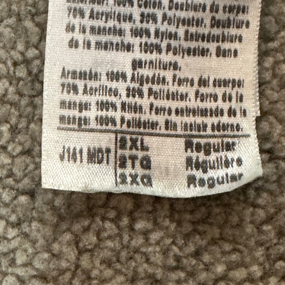 Vtg Carhartt Jacket Mens XXL Blue Sherpa Lined Hooded 90s Y2K Distressed J141 - Picture 7 of 8